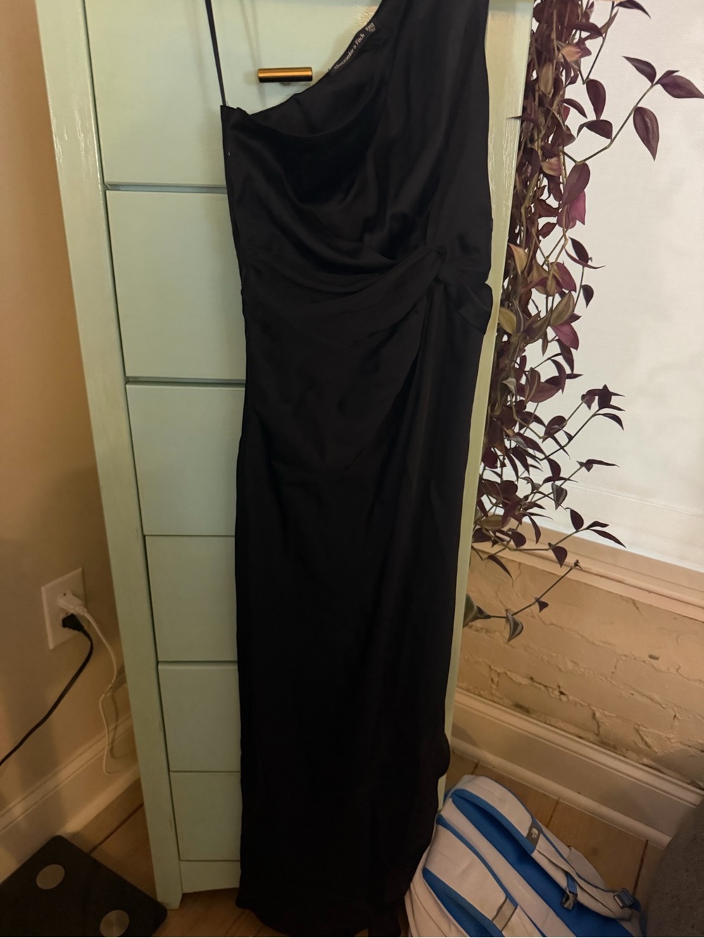 Abercrombie & Fitch Black One-Shoulder Evening Gown